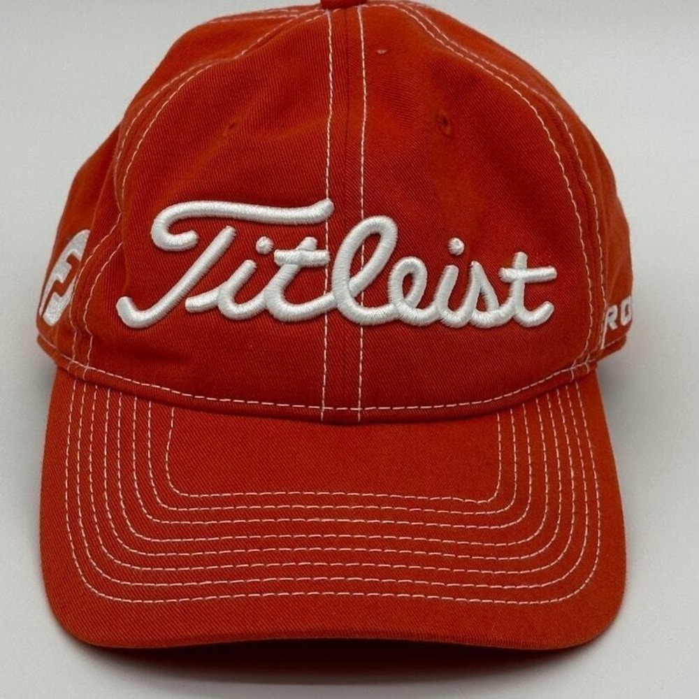 Titleist Hats Adult OSFA Pro V1 Orange Golf Cap Embroidered Athletic Sports Mens